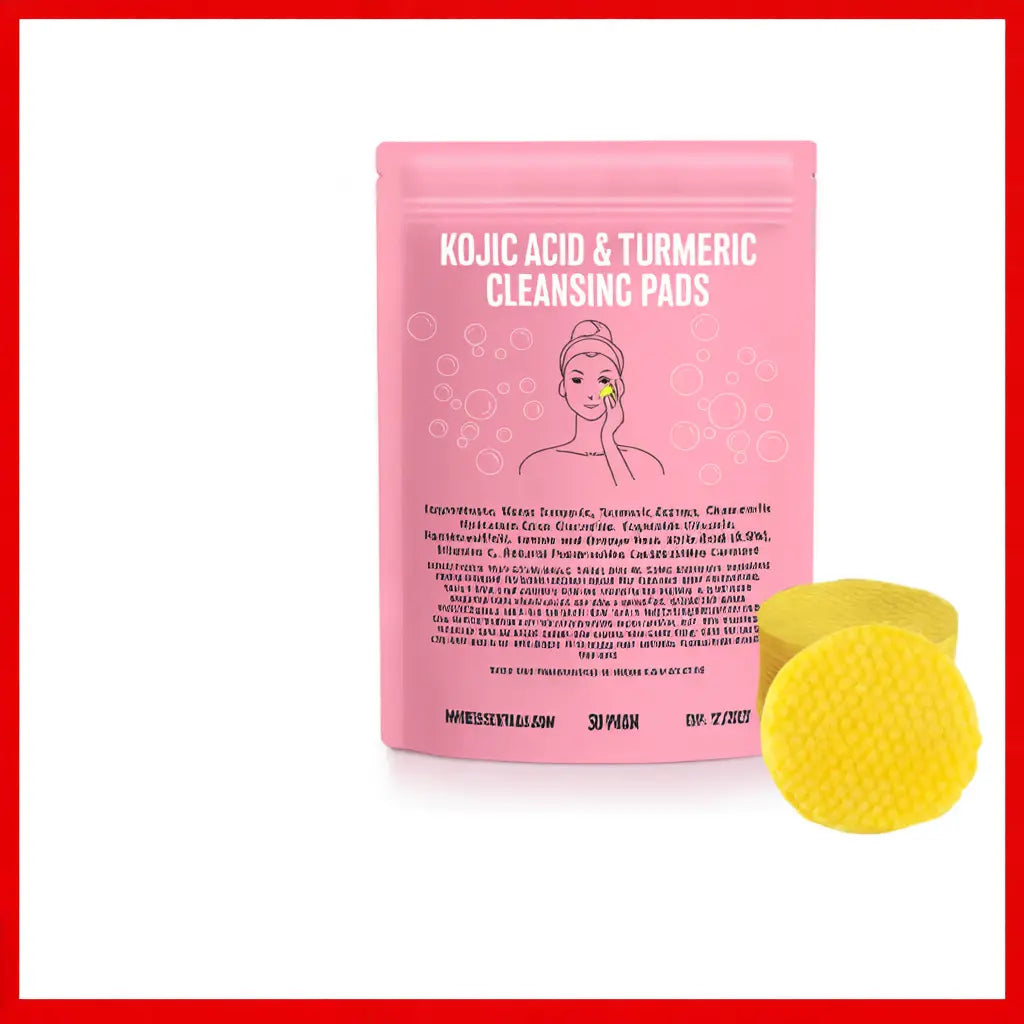 Kojic Acid Cleansing Pore Gentle Not Tight Daily Skin Care Moisturizing and Brightening Facial Turmeric Cleansing Pad Lumenya